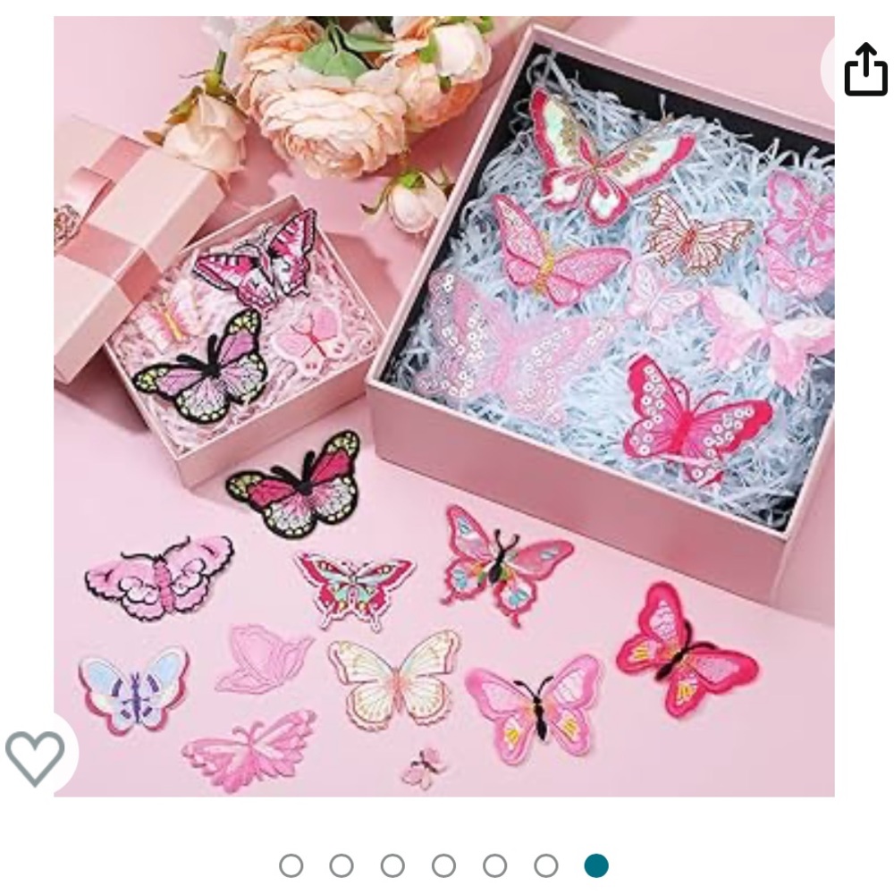 8 Piece Iron on Butterfly Patches